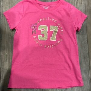 btween Kids Pink Positive Vibes 37 T-Shirt